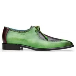 Belvedere Etore Antique Emerald Green / Wine Genuine Ostrich LegItalian Calf Shoes -Alberto Nardoni Shop ETORE ANTIQUE EMERALD WINE 1 01