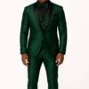 Mens Emerald Green Tuxedo With Black Satin Shawl Lapel – 3 Piece Formal Suit With Vest -Alberto Nardoni Shop Emerald Green Tuxedo with Black