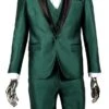 Mens 1 Button Shawl Lapel Vested Wedding | Prom Tuxedo In Emerald Green Sharkskin -Alberto Nardoni Shop EmeraldGreenSharkskinTuxedo