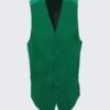Emerald Green Tuxedo Vest Mens Satin