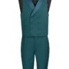 Dark Green Tuxedo - Men's Shiny Paisley Jacquard Vested Wedding Emerald Green Prom Tuxedo