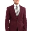 "Burgundy Men's Wedding & Prom 2025 Suit - One Button, Peak Lapel, Skinny Fit With Lowcut Vest"