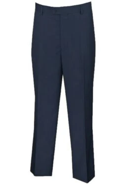 "NavyMen's Regular Fit Wool Dress Pants - Flat Front Style"