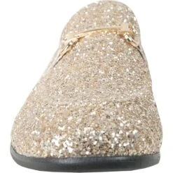 Mens Modern Glitter Sequin Prom Tuxedo Buckle Loafer In Gold -Alberto Nardoni Shop GOLD3