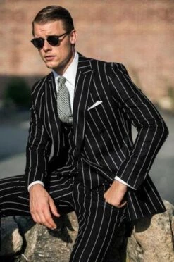 Mafia Outfit - Mobster Outfit - Italian Costume - Black Suit
