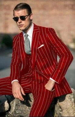 Mafia Outfit - Mobster Outfit - Italian Costume - Hot Red Suit