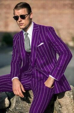 Mafia Outfit - Mobster Outfit - Italian Costume - Purple Suit