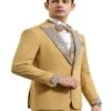 Gold Mustard Prom Tuxedo - Perfect Wedding Suit Vested Rhinestone Lapelled -Alberto Nardoni Shop Gold Mustard Prom Tuxedo