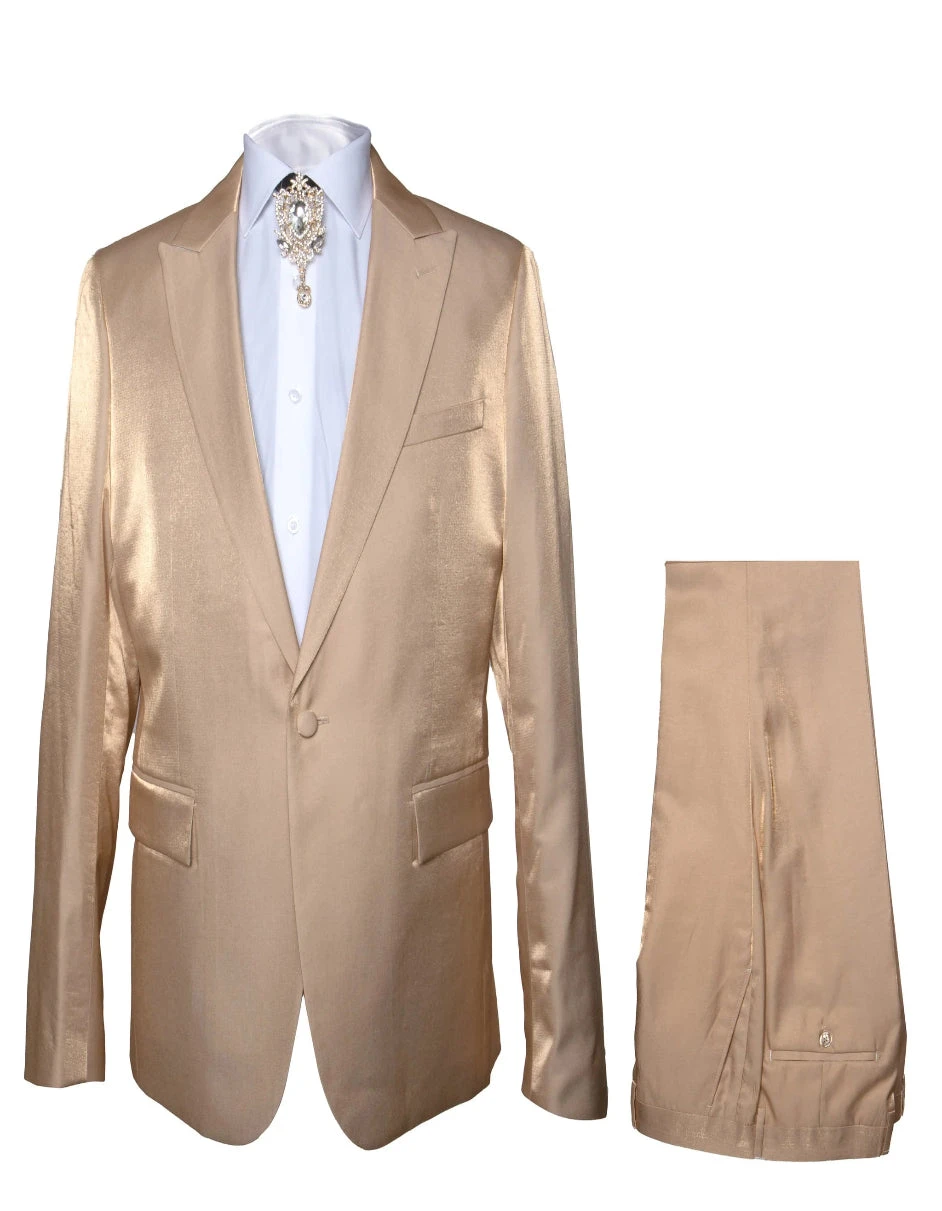 Champagne Color Wedding Suit - Beigish Goldish Color Tuxedo - Rossi Man Leo 1 Champagne Color Wedding Suit - Beigish Goldish Color Tuxedo - Rossi Man Leo
