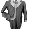 Gray Pinstripe Zoot Suit - Gangster 1920s Bold Stripe Suit -Alberto Nardoni Shop Gray Pinstripe Zoot Suit