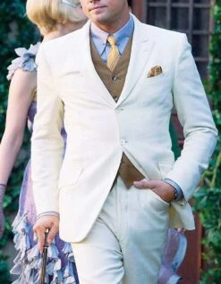 Mens Great Gatsby | Leonardo Dicaprio Suit In Cream