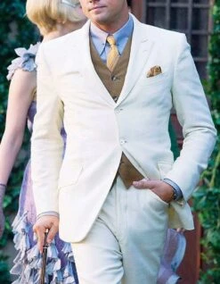 Mens Great Gatsby | Leonardo Discaprio Suit In Cream