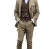 Mens Vested Great Gatsby | Leonardo Dicaprio Viscose Suit In Taupe