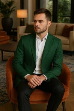 Mens Green Paisley Tuxedo Jacket – Slim Fit Embossed Formal Blazer For Weddings And Special Events In Soft Velvet Fabric With Black Pants -Alberto Nardoni Shop Green Paisley Tuxedos Jacket Slim Fit