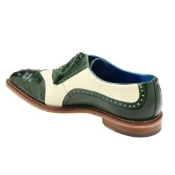 Men's Belvedere Sesto Italian Calf & Ostrich Quill Wingtip Dress Shoe In Green & White -Alberto Nardoni Shop Green3 37bc0c57 d0f3 450c 9f9b 8f2d0a3bc2e4