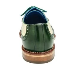 Men's Belvedere Sesto Italian Calf & Ostrich Quill Wingtip Dress Shoe In Green & White -Alberto Nardoni Shop Green fec642c7 b200 49ae 8f5e 6fe65fd879dc