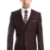 Brown Slim Fit Men's Wedding Suit - Two Button Basic Vested -Alberto Nardoni Shop HHeTJtY