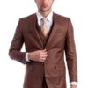 "Cognac Sharkskin Men's Wedding & Business Suit - Two Button Hybrid Fit Vested" -Alberto Nardoni Shop HTnL4di