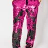Mens Sequin Pants - Hot Pink Dress Party Pants