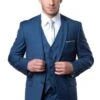 Indigo Blue Slim Fit Men's Wedding Suit With Two Button Vest -Alberto Nardoni Shop HpFrFZU