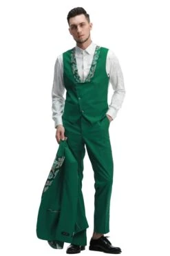 Men's One Button Vested Prom & Wedding Hunter Green Tuxedo -Alberto Nardoni Shop Hunter Green Suit2