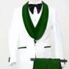 Dark Green Tuxedo - Men's Vested White Paisley Wedding & Prom Hunter Green Tuxedo -Alberto Nardoni Shop Hunter Green Velvet Lapel Tuxedo2