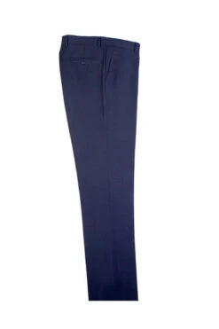 Blue Birdseye Flat Front Wool Dress Pant 2560 By Tiglio Luxe IDM7018/9