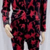 Mens Paisley Suit -Black And RedFloral Suit - Prom Party Suit