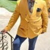 Gold Double Breasted Blazer - Camel Color Sport Coat -Alberto Nardoni Shop IMG 5499