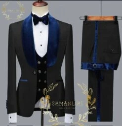 Mens Black Dinner. Jacket - Two Toned Color BlazerBlack And Navy BlueSport Coat