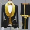 Mens Black Dinner. Jacket - Two Toned Color BlazerBlack And GoldSport Coat