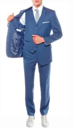 Mens Savannah Indigo Slim Fit 3 Piece Suit -Alberto Nardoni Shop INDIGO1