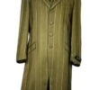 Mens Vested Maxi Length Fashion Zoot Suit In Olive Pinstripe