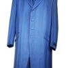 Mens Vested Maxi Length Zoot Suit In Royal Blue Pinstripe