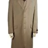 Mens Vested Long Maxi Length Fashion Zoot Suit In Taupe Pinstripe