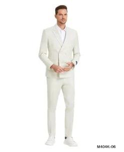 Ivory Double Breasted Linen Suit - Cream Color Summer Suit -Alberto Nardoni Shop Ivory Double Breasted Linen Suit
