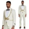 Ivory And Gold 2pc Men's Suit By Tazzio