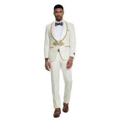 Ivory And Gold 2pc Men's Suit By Tazzio -Alberto Nardoni Shop Ivory and Gold 2