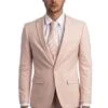 "Blush Pink Men's Wedding & Prom 2025 Suit - One Button Peak Lapel Skinny With Lowcut Vest" -Alberto Nardoni Shop JOniTKo