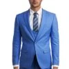 "French Blue Men's Skinny Wedding & Prom 2025 Suit - One Button Peak Lapel With Lowcut Vest" -Alberto Nardoni Shop JQWKDih