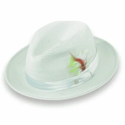 Tapa Crushable Straw Hat Fedora In Jade