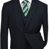 Mens Classic Vested Pinstripe Suit In Black -Alberto Nardoni Shop KDdH3Pr