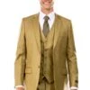 "Sharkskin Men's Hybrid Fit Wedding & Business Suit - Two Button Vested In Oatmeal Tan"
