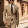 Khaki Cotton Suit - Mens Summer Suit - Tan SuitPerfectKhaki Cotton Suit - Mens Summer Suit - Tan Suit For Casual Or Dressy Events Or Casual -Alberto Nardoni Shop Khaki Cotton Suit 1