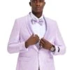 Men's Slim Fit Wedding & Prom Tonal Paisley Tuxedo Lavender Jacket