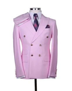 Mens Light Pink Double-Breasted Suit With Gold Buttons – 2-Piece Slim Fit Set 6 Mens Light Pink Double-Breasted Suit With Gold Buttons – 2-Piece Slim Fit Set -Alberto Nardoni Shop Light Pink Double Breasted Suits