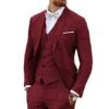 Burgundy Linen Suit - Single Breasted Burgundy Summer Suit -Alberto Nardoni Shop Light Burgundy Suit