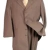 Mens 2PC Classic Long Fashion Zoot Tan Suit