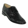 Los Altos Caiman Hornback Plain Toe Black Shoes -Alberto Nardoni Shop Los Altos Shoes