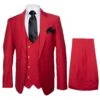 Rossi Man Max Slim Fit Formal Suit – 3-Piece Set In Bold Solid Red | RM1191
